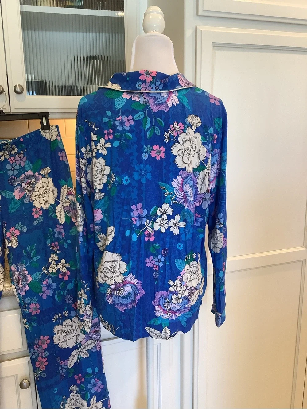 Johnny Was Blue Floral Pajama Set